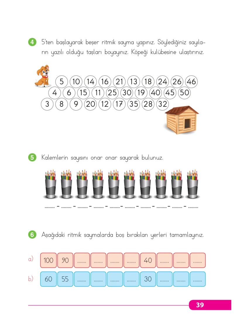 2. Sınıf Matematik Ders Kitabı Cevapları Tekno Artı Yayınları Sayfa 39