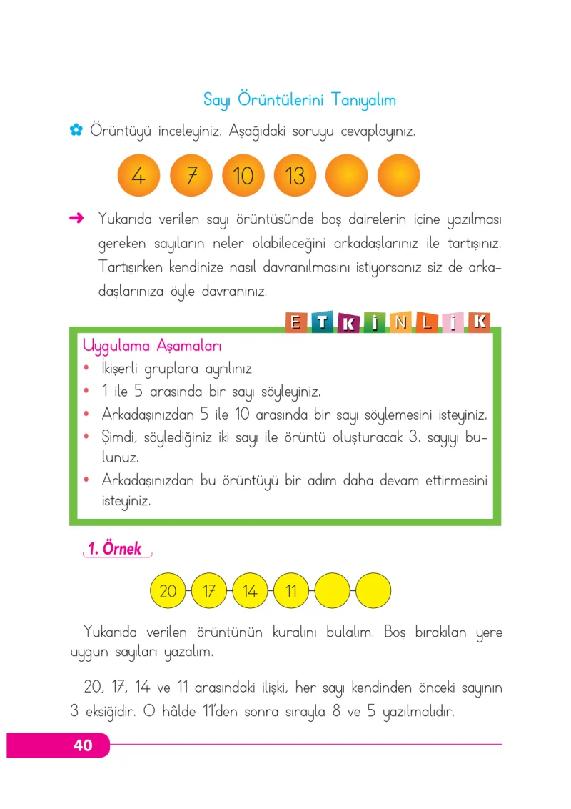 2. Sınıf Matematik Ders Kitabı Cevapları Tekno Artı Yayınları Sayfa 40