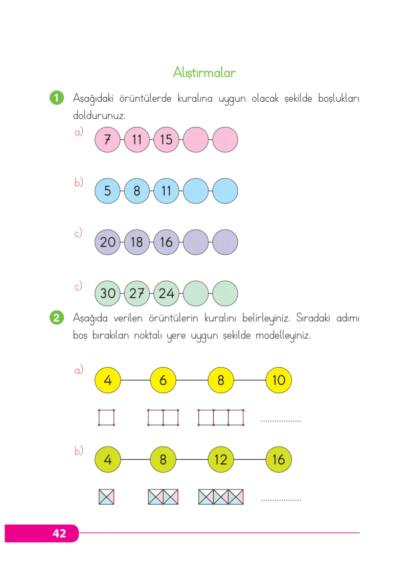 2. Sınıf Matematik Ders Kitabı Cevapları Tekno Artı Yayınları Sayfa 42
