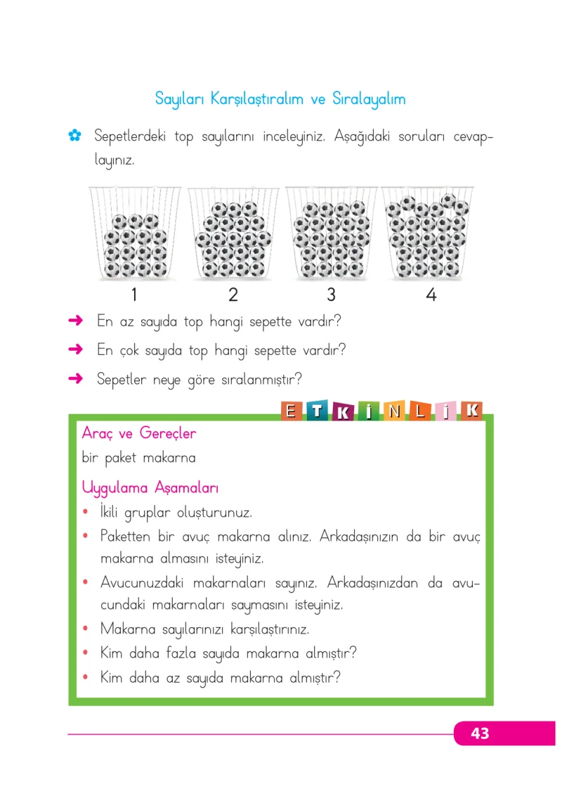 2. Sınıf Matematik Ders Kitabı Cevapları Tekno Artı Yayınları Sayfa 43