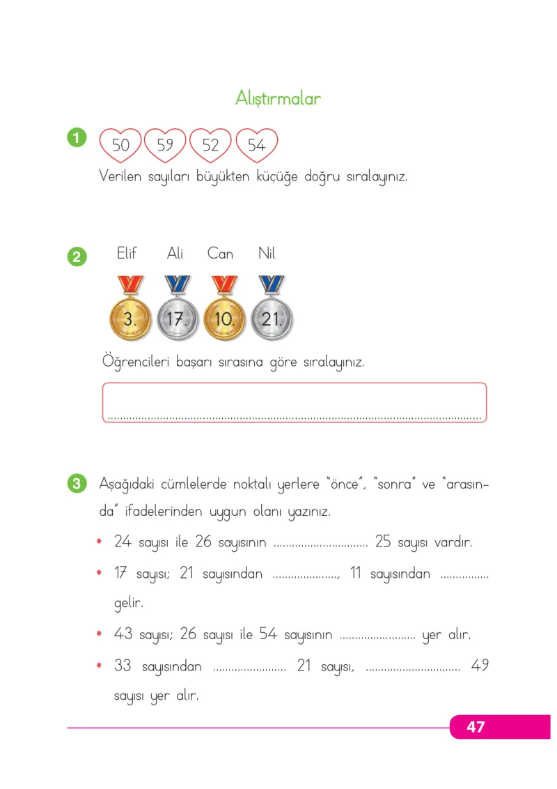2. Sınıf Matematik Ders Kitabı Cevapları Tekno Artı Yayınları Sayfa 47