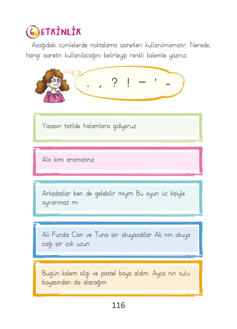 2. Sınıf Türkçe Ders Kitabı Cevapları Ada Matbaacılık Yayıncılık Sayfa 116