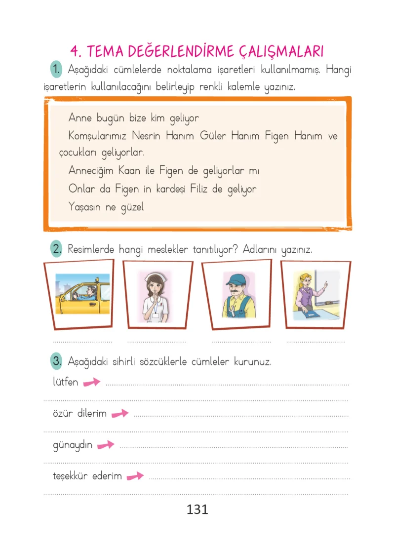 2. Sınıf Türkçe Ders Kitabı Cevapları Ada Matbaacılık Yayıncılık Sayfa 131