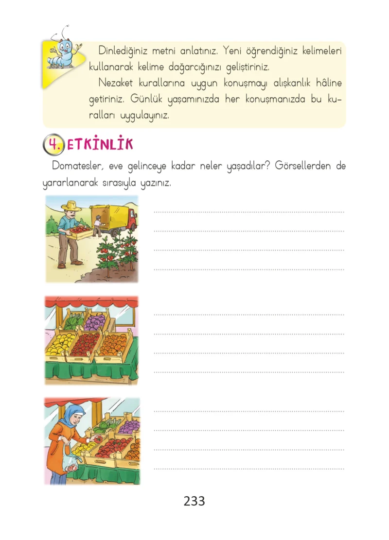 2. Sınıf Türkçe Ders Kitabı Cevapları Ada Matbaacılık Yayıncılık Sayfa 233