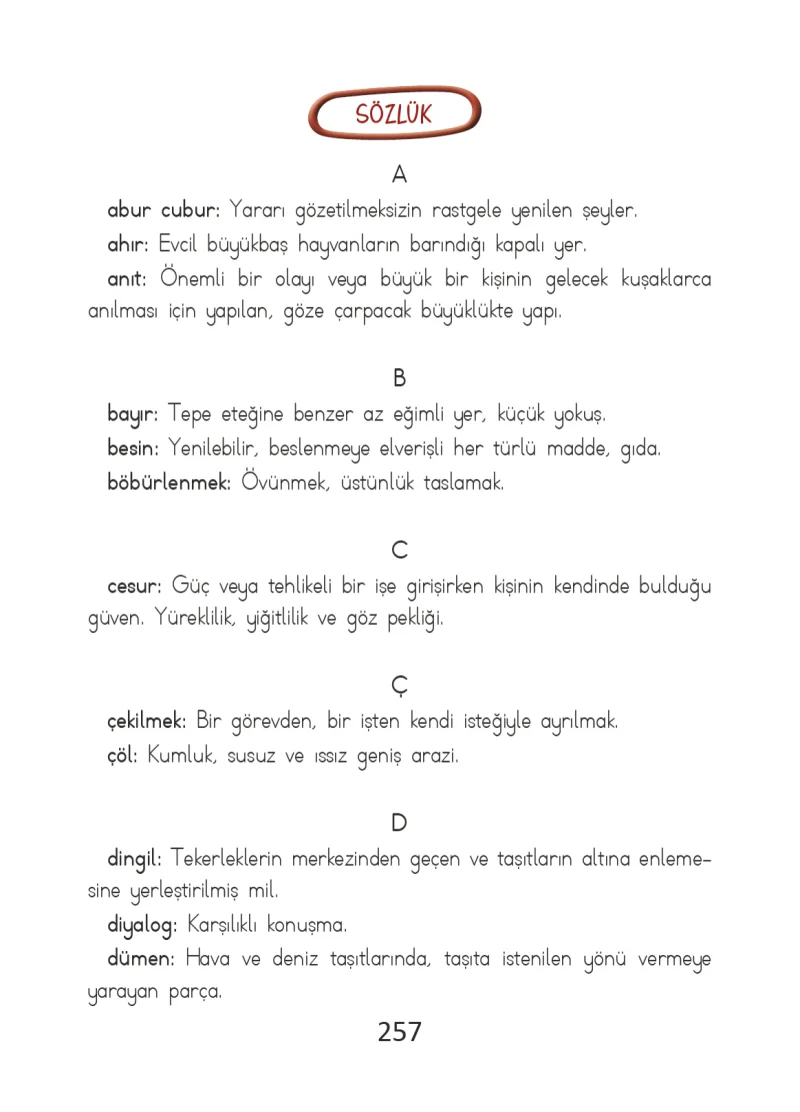 2. Sınıf Türkçe Ders Kitabı Cevapları Ada Matbaacılık Yayıncılık Sayfa 257