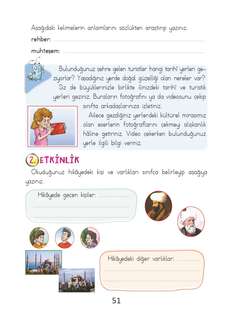 2. Sınıf Türkçe Ders Kitabı Cevapları Ada Matbaacılık Yayıncılık Sayfa 51