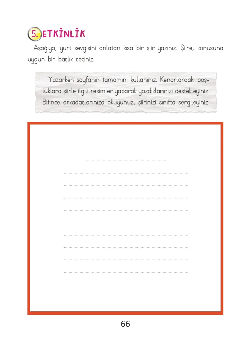 2. Sınıf Türkçe Ders Kitabı Cevapları Ada Matbaacılık Yayıncılık Sayfa 66