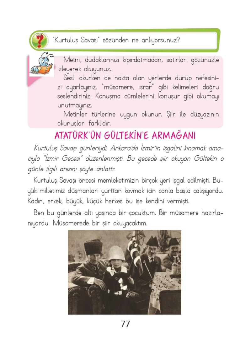 2. Sınıf Türkçe Ders Kitabı Cevapları Ada Matbaacılık Yayıncılık Sayfa 77
