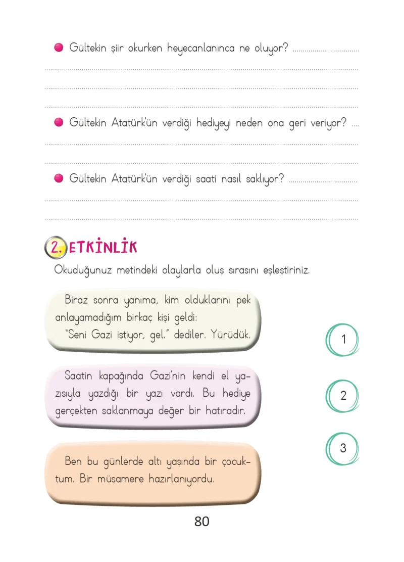 2. Sınıf Türkçe Ders Kitabı Cevapları Ada Matbaacılık Yayıncılık Sayfa 80