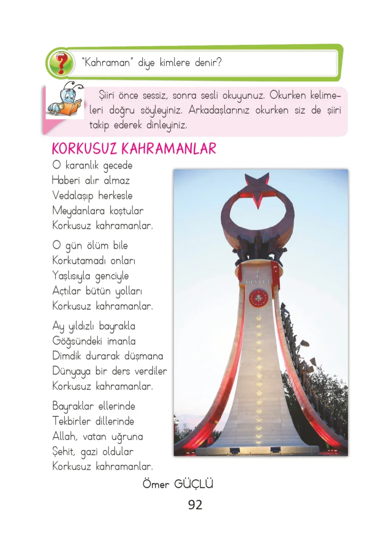 2. Sınıf Türkçe Ders Kitabı Cevapları Ada Matbaacılık Yayıncılık Sayfa 92
