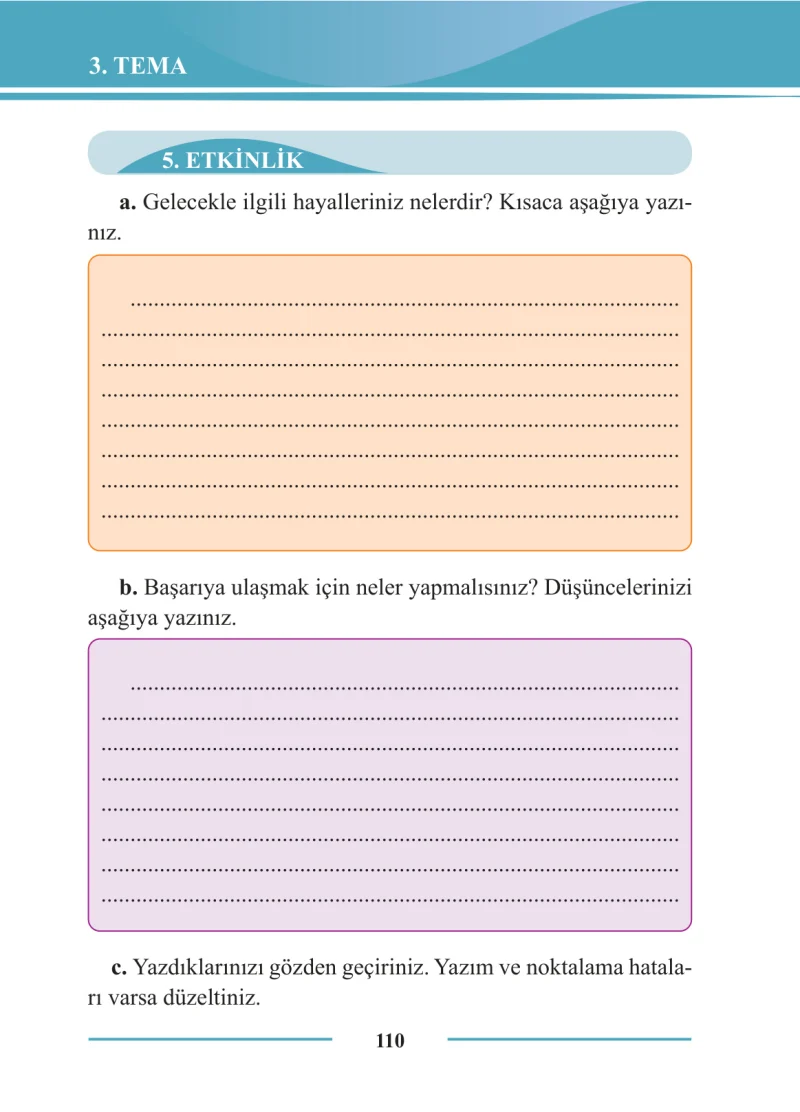 2. Sınıf Türkçe Ders Kitabı Cevapları Bilim ve Kültür Yayınları Sayfa 110
