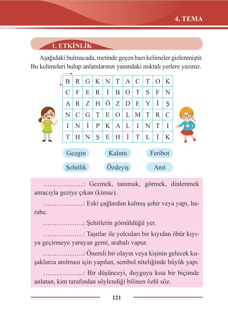 2. Sınıf Türkçe Ders Kitabı Cevapları Bilim ve Kültür Yayınları Sayfa 121