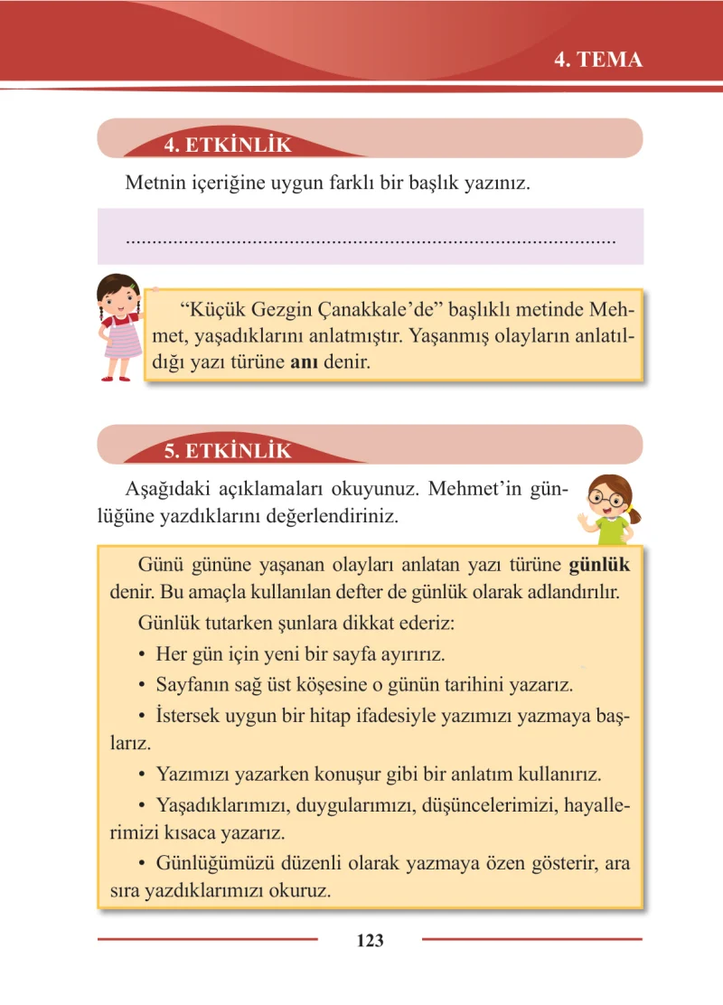 2. Sınıf Türkçe Ders Kitabı Cevapları Bilim ve Kültür Yayınları Sayfa 123