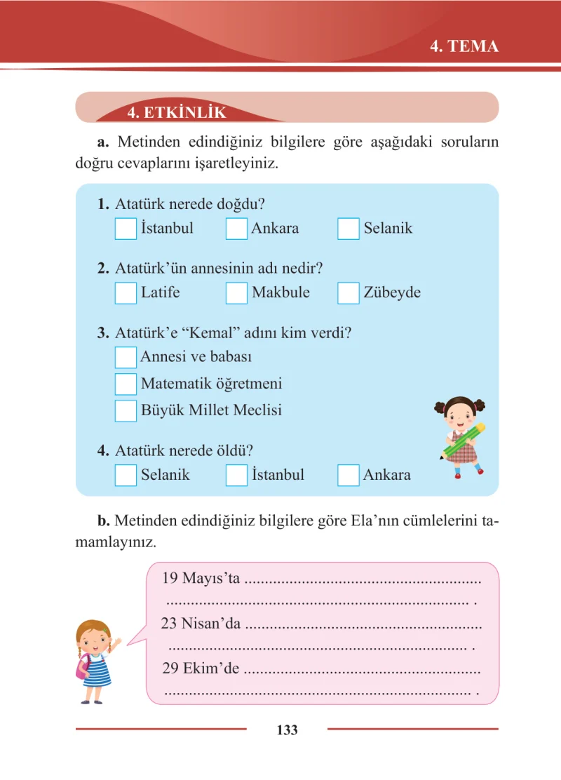 2. Sınıf Türkçe Ders Kitabı Cevapları Bilim ve Kültür Yayınları Sayfa 133