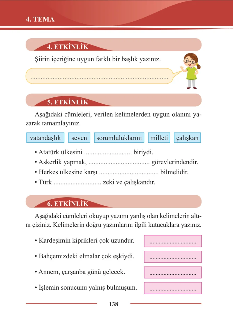 2. Sınıf Türkçe Ders Kitabı Cevapları Bilim ve Kültür Yayınları Sayfa 138