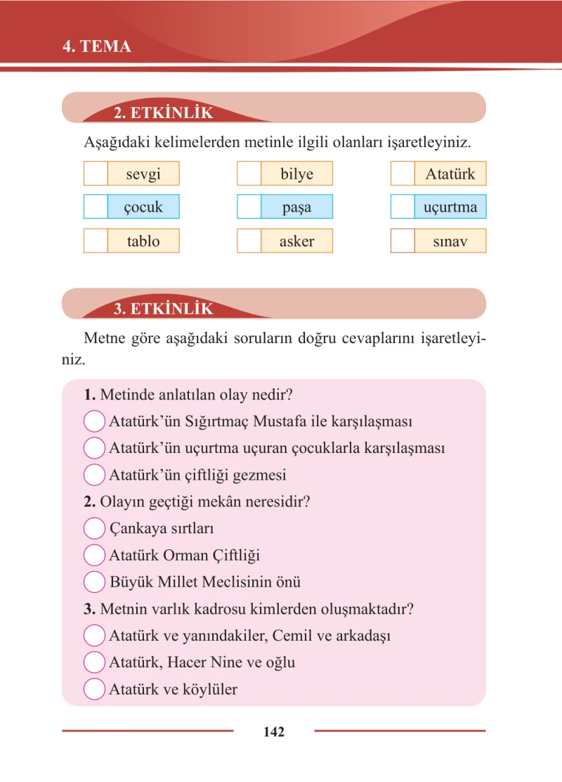 2. Sınıf Türkçe Ders Kitabı Cevapları Bilim ve Kültür Yayınları Sayfa 142