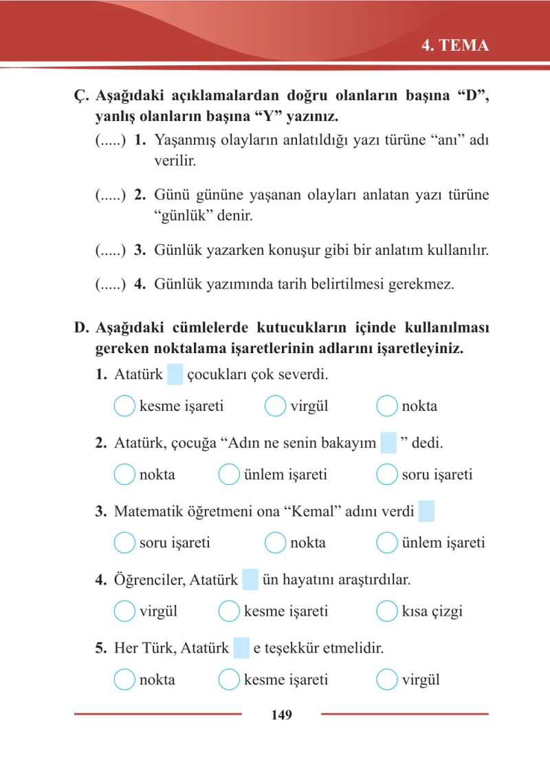 2. Sınıf Türkçe Ders Kitabı Cevapları Bilim ve Kültür Yayınları Sayfa 149