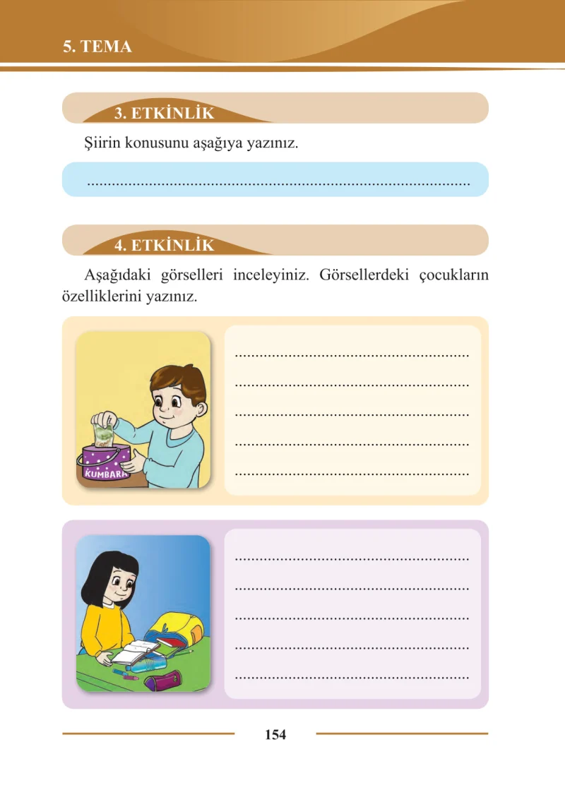 2. Sınıf Türkçe Ders Kitabı Cevapları Bilim ve Kültür Yayınları Sayfa 154