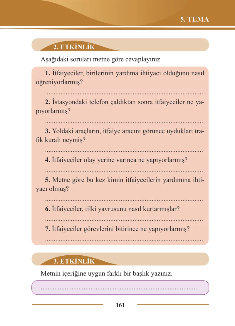 2. Sınıf Türkçe Ders Kitabı Cevapları Bilim ve Kültür Yayınları Sayfa 161