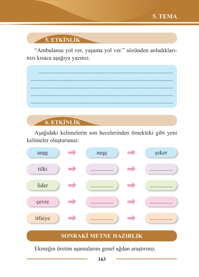 2. Sınıf Türkçe Ders Kitabı Cevapları Bilim ve Kültür Yayınları Sayfa 163