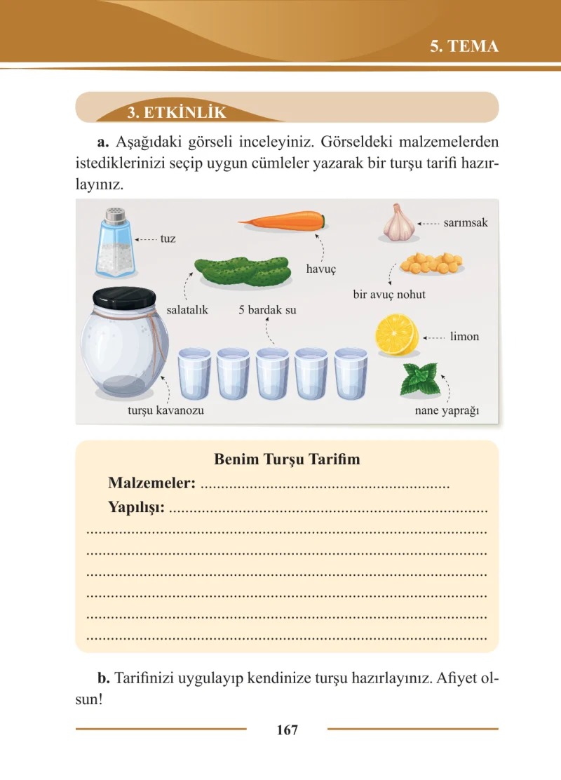 2. Sınıf Türkçe Ders Kitabı Cevapları Bilim ve Kültür Yayınları Sayfa 167