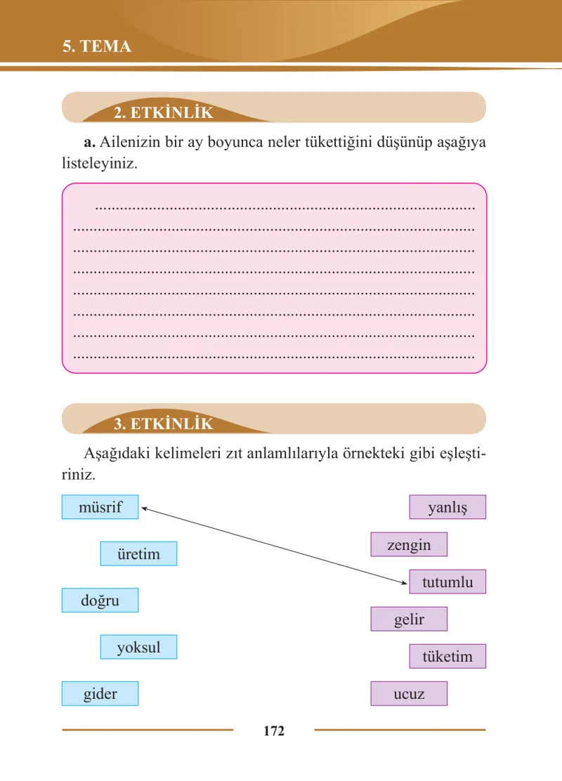 2. Sınıf Türkçe Ders Kitabı Cevapları Bilim ve Kültür Yayınları Sayfa 172