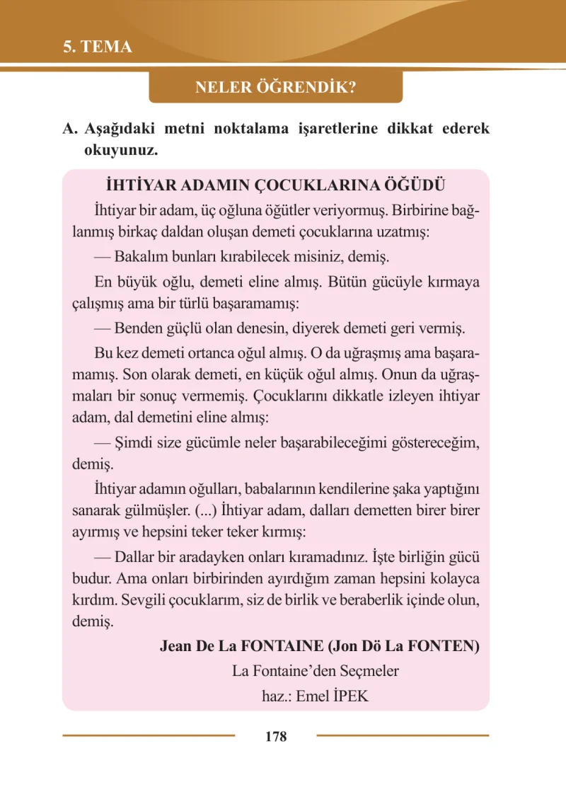 2. Sınıf Türkçe Ders Kitabı Cevapları Bilim ve Kültür Yayınları Sayfa 178