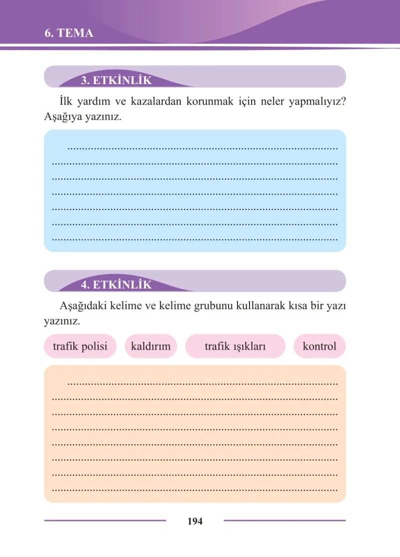 2. Sınıf Türkçe Ders Kitabı Cevapları Bilim ve Kültür Yayınları Sayfa 194
