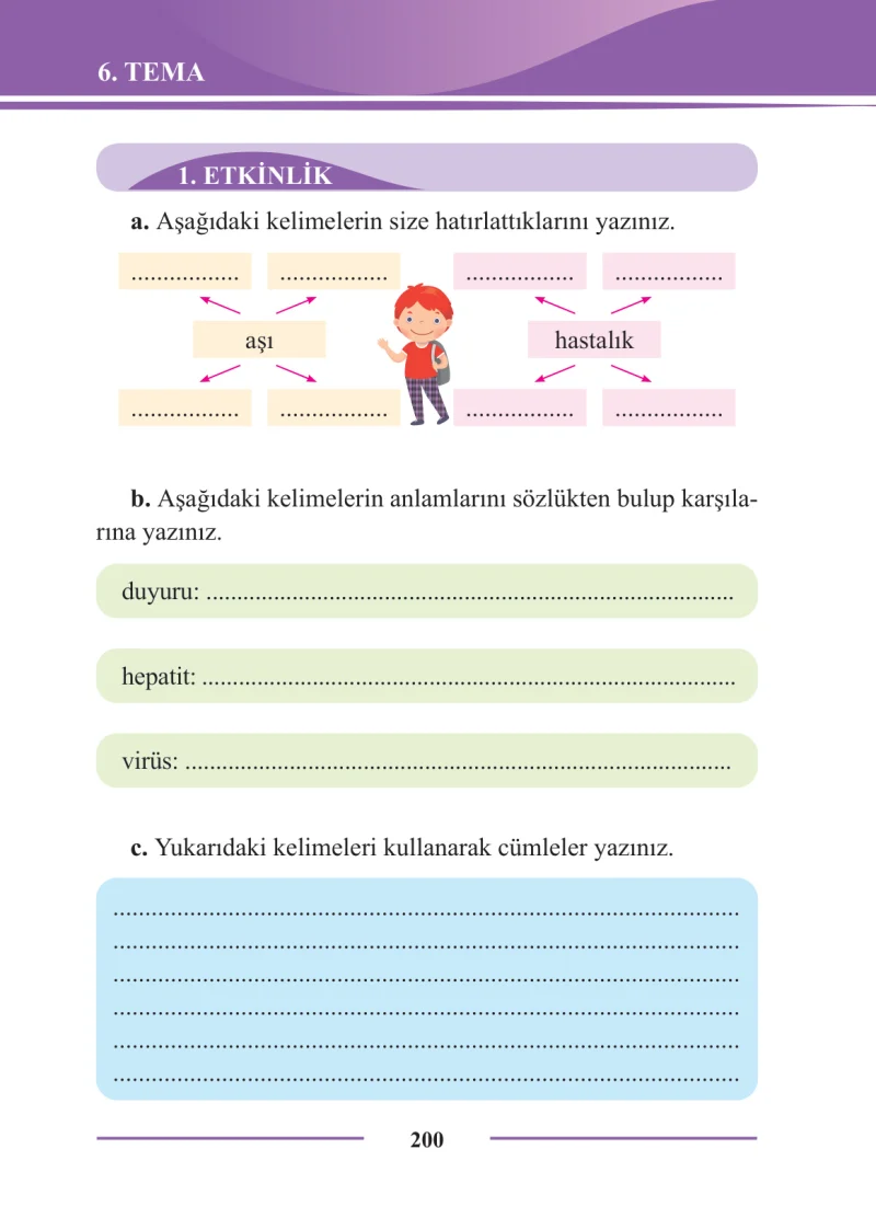 2. Sınıf Türkçe Ders Kitabı Cevapları Bilim ve Kültür Yayınları Sayfa 200