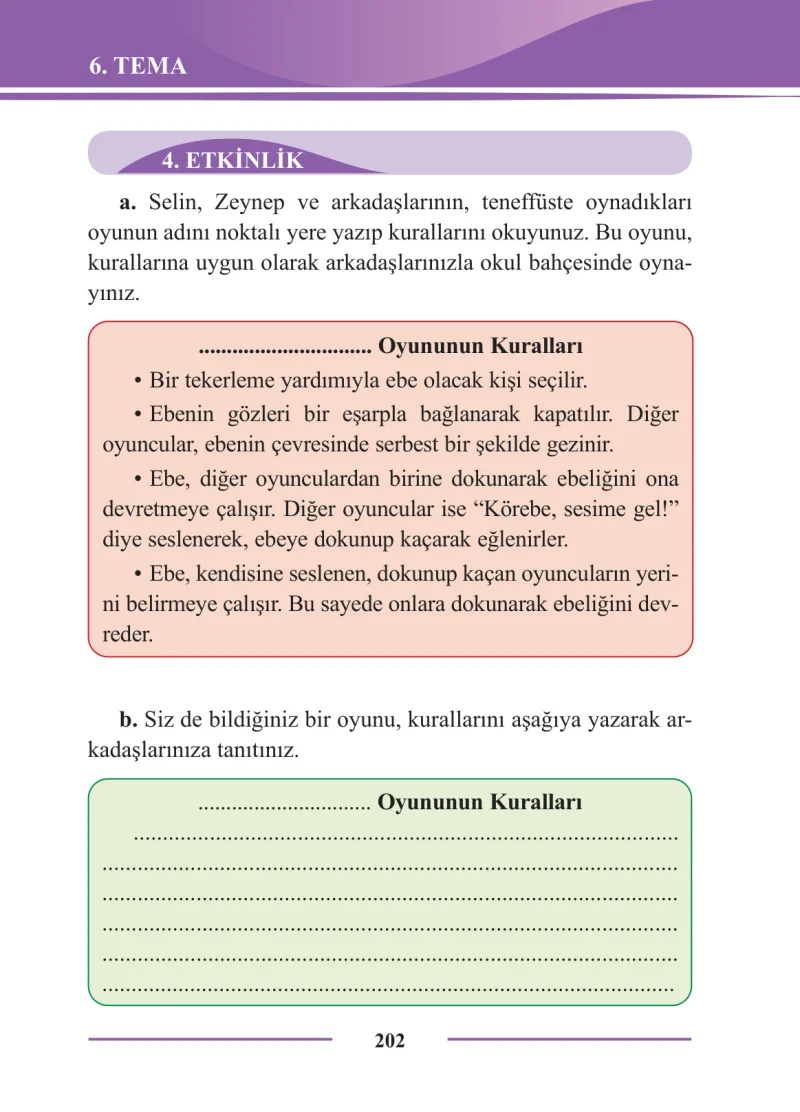 2. Sınıf Türkçe Ders Kitabı Cevapları Bilim ve Kültür Yayınları Sayfa 202