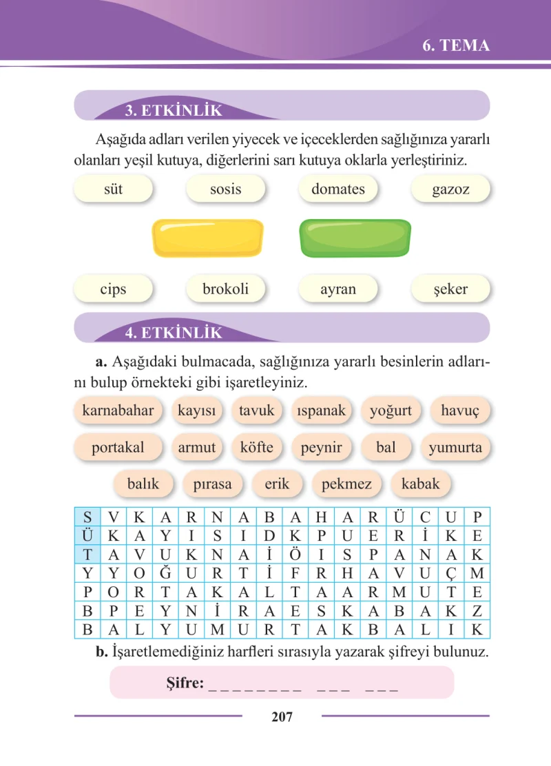 2. Sınıf Türkçe Ders Kitabı Cevapları Bilim ve Kültür Yayınları Sayfa 207