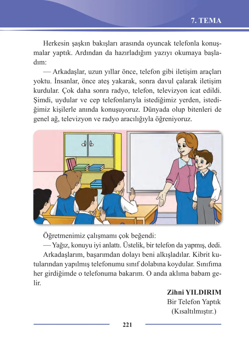 2. Sınıf Türkçe Ders Kitabı Cevapları Bilim ve Kültür Yayınları Sayfa 221