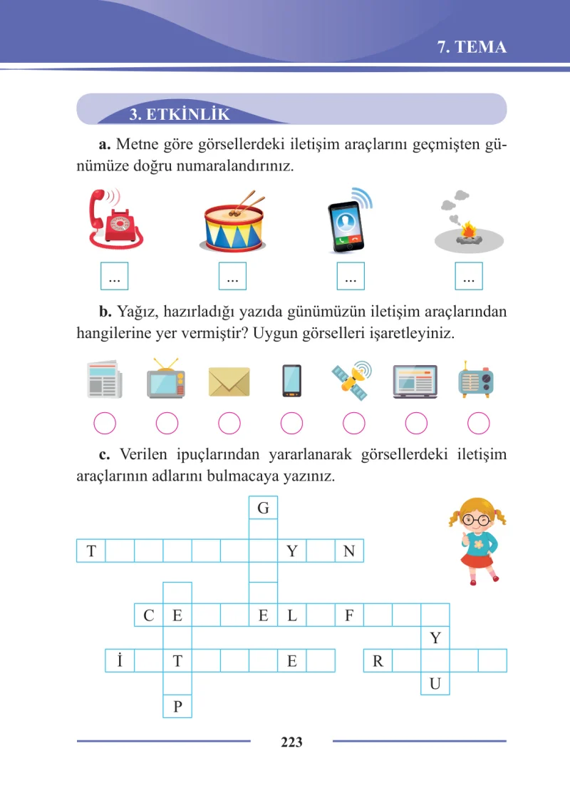 2. Sınıf Türkçe Ders Kitabı Cevapları Bilim ve Kültür Yayınları Sayfa 223