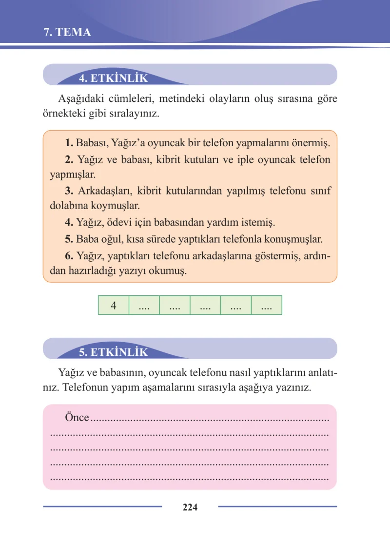 2. Sınıf Türkçe Ders Kitabı Cevapları Bilim ve Kültür Yayınları Sayfa 224