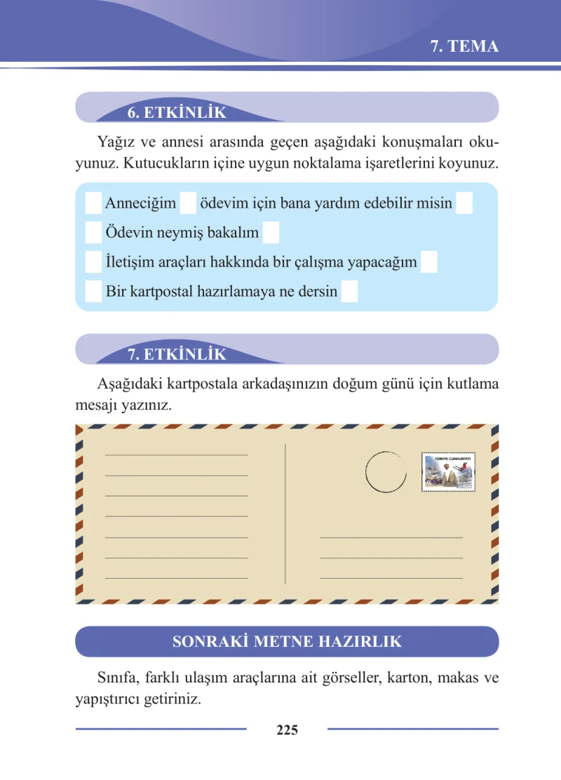 2. Sınıf Türkçe Ders Kitabı Cevapları Bilim ve Kültür Yayınları Sayfa 225