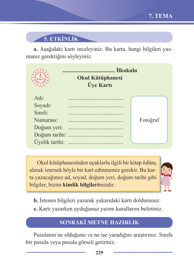 2. Sınıf Türkçe Ders Kitabı Cevapları Bilim ve Kültür Yayınları Sayfa 229