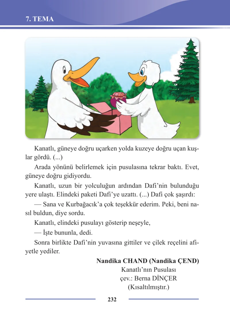 2. Sınıf Türkçe Ders Kitabı Cevapları Bilim ve Kültür Yayınları Sayfa 232