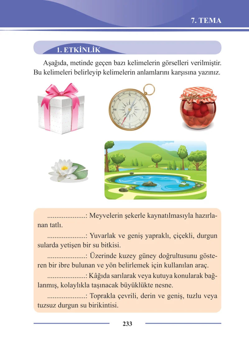 2. Sınıf Türkçe Ders Kitabı Cevapları Bilim ve Kültür Yayınları Sayfa 233
