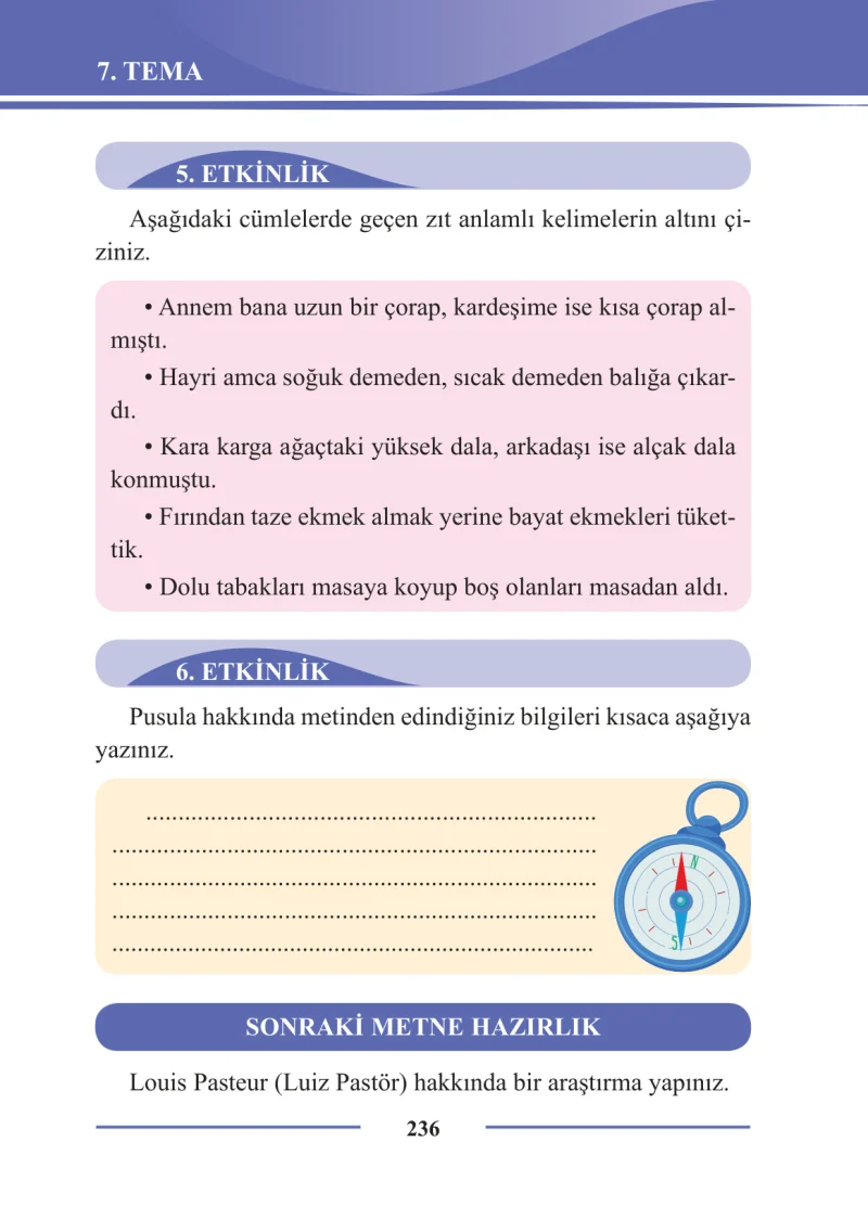 2. Sınıf Türkçe Ders Kitabı Cevapları Bilim ve Kültür Yayınları Sayfa 236