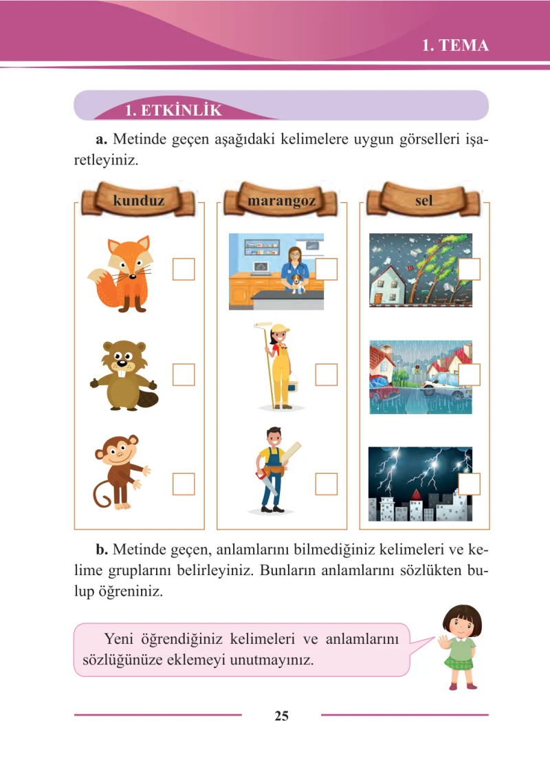 2. Sınıf Türkçe Ders Kitabı Cevapları Bilim ve Kültür Yayınları Sayfa 25