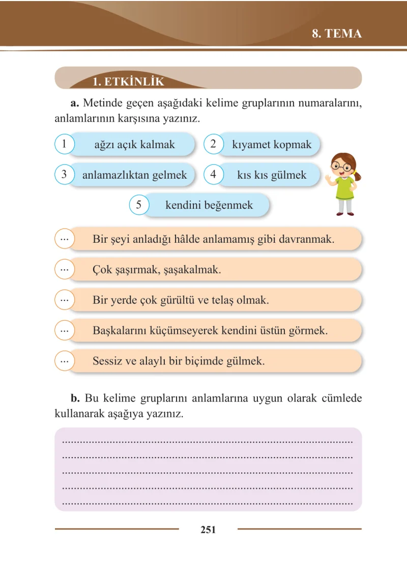 2. Sınıf Türkçe Ders Kitabı Cevapları Bilim ve Kültür Yayınları Sayfa 251