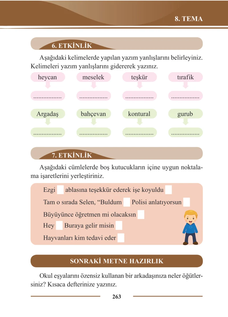 2. Sınıf Türkçe Ders Kitabı Cevapları Bilim ve Kültür Yayınları Sayfa 263