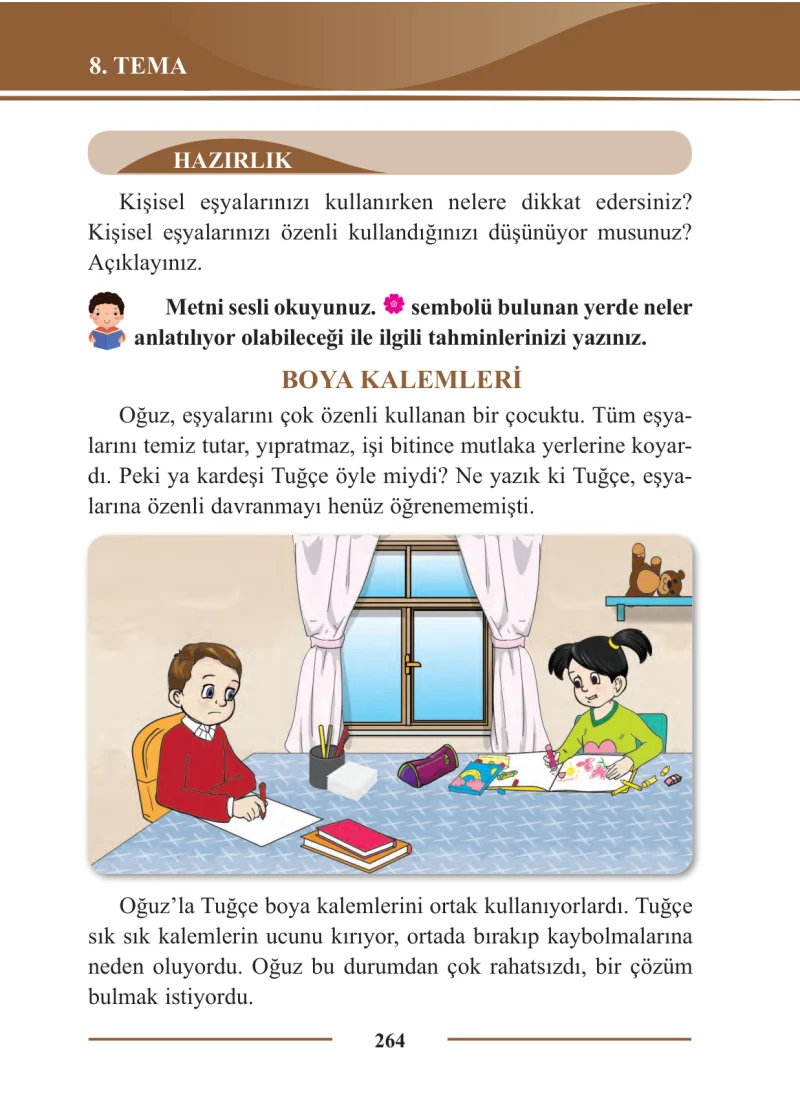 2. Sınıf Türkçe Ders Kitabı Cevapları Bilim ve Kültür Yayınları Sayfa 264