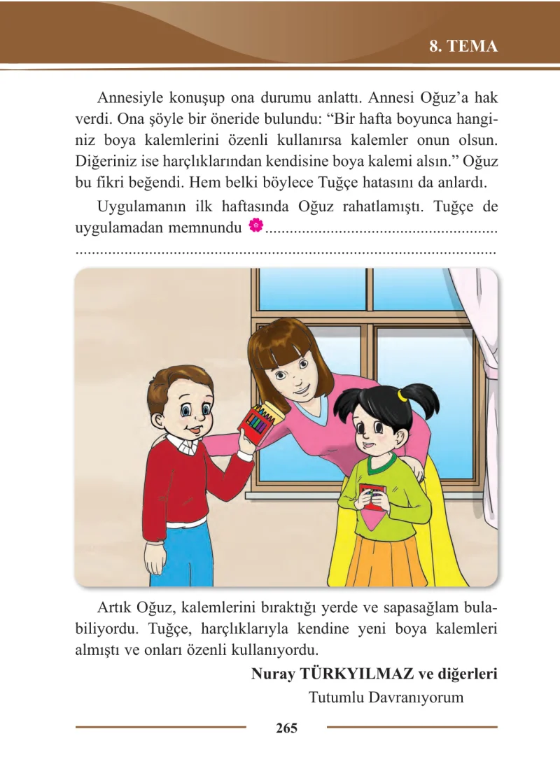 2. Sınıf Türkçe Ders Kitabı Cevapları Bilim ve Kültür Yayınları Sayfa 265
