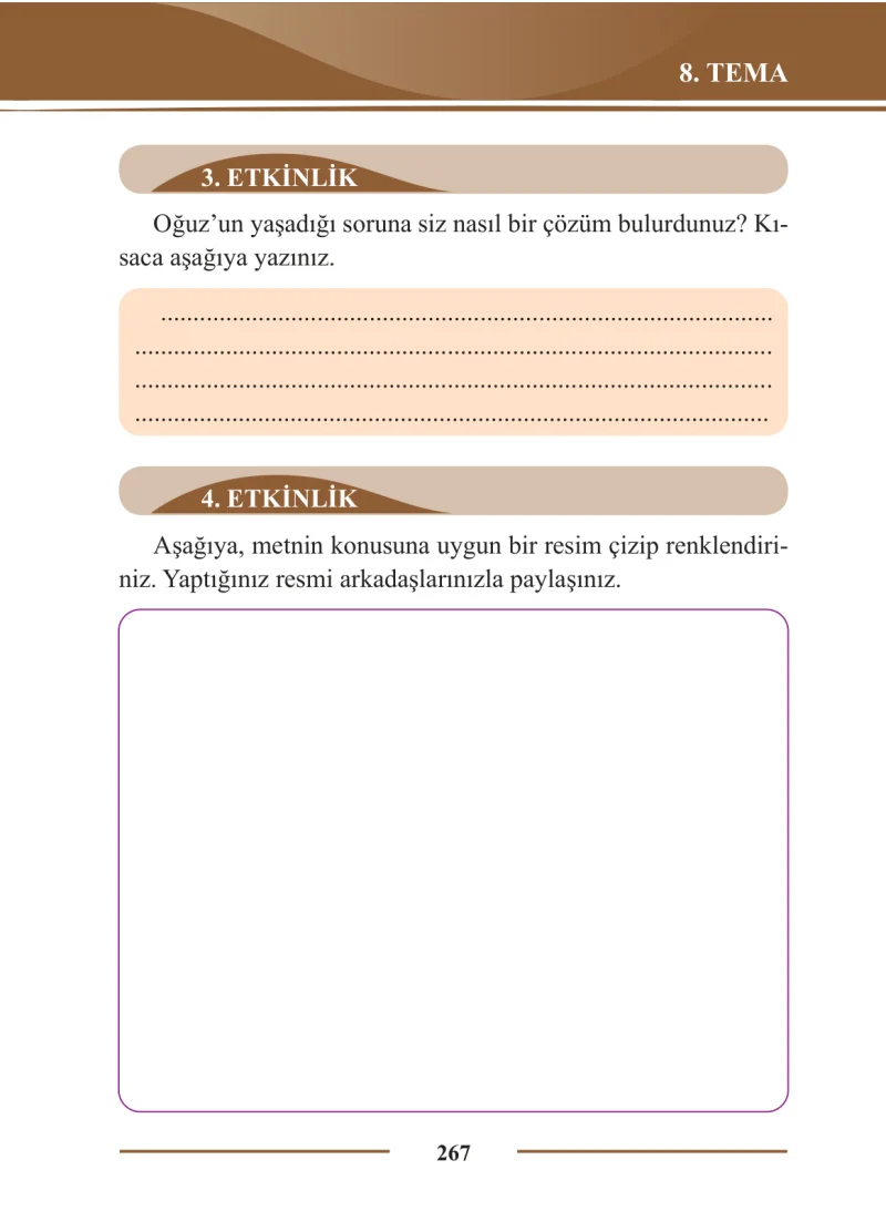 2. Sınıf Türkçe Ders Kitabı Cevapları Bilim ve Kültür Yayınları Sayfa 267
