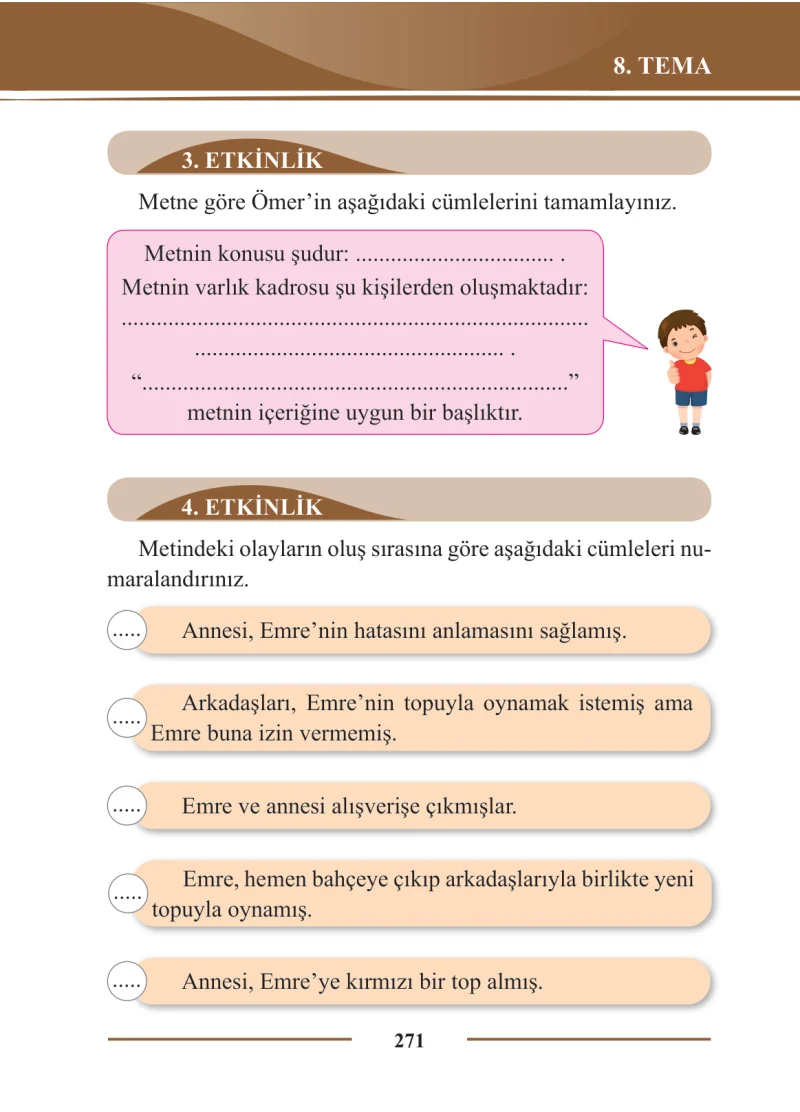 2. Sınıf Türkçe Ders Kitabı Cevapları Bilim ve Kültür Yayınları Sayfa 271