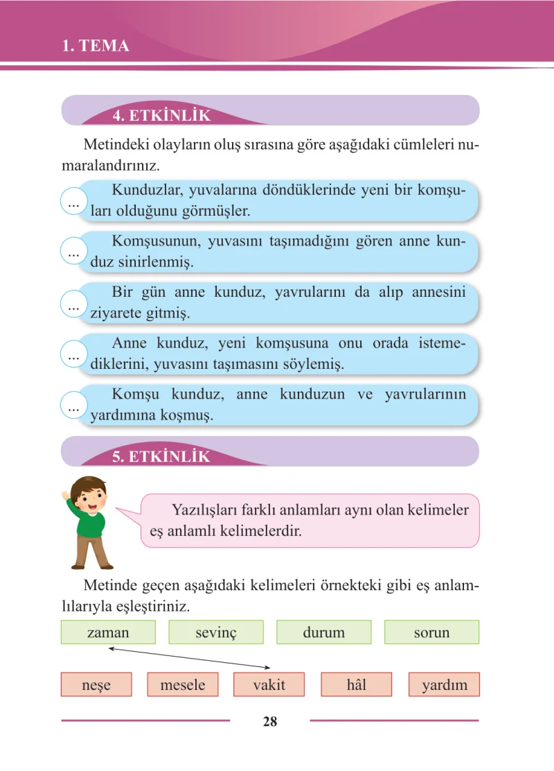 2. Sınıf Türkçe Ders Kitabı Cevapları Bilim ve Kültür Yayınları Sayfa 28