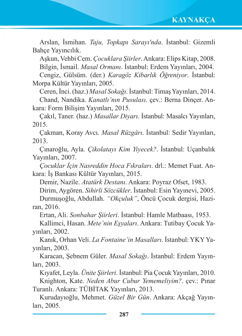 2. Sınıf Türkçe Ders Kitabı Cevapları Bilim ve Kültür Yayınları Sayfa 287