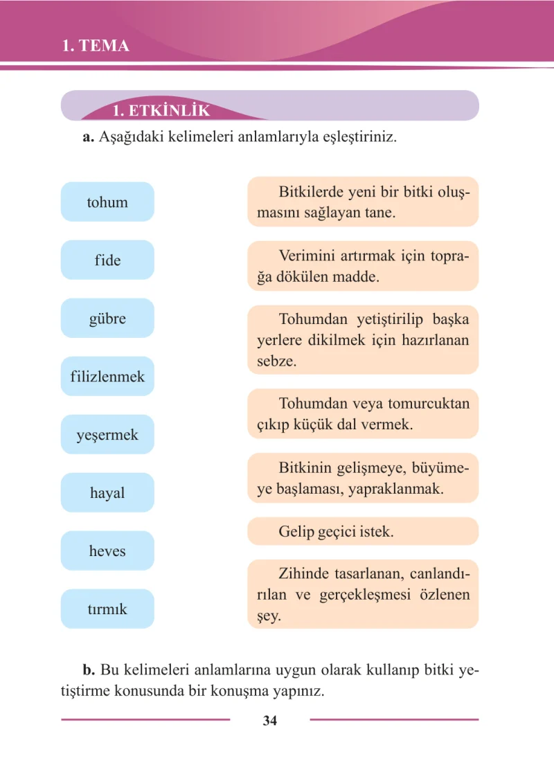 2. Sınıf Türkçe Ders Kitabı Cevapları Bilim ve Kültür Yayınları Sayfa 34