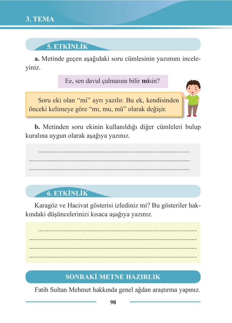 2. Sınıf Türkçe Ders Kitabı Cevapları Bilim ve Kültür Yayınları Sayfa 98
